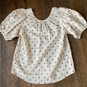 Madewell tie back puff sleeve shirt size XS EUC